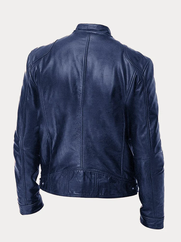 Casual Zipper Leather Biker Jacket