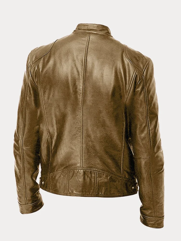 Casual Zipper Leather Biker Jacket