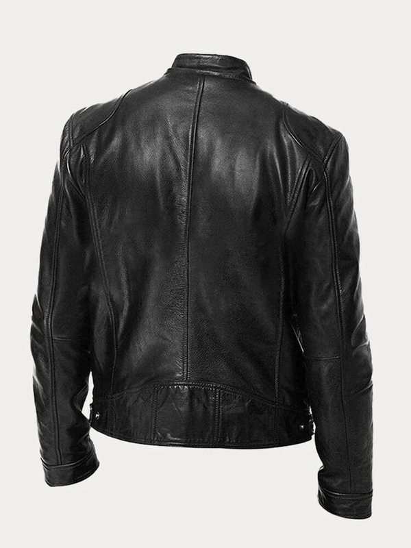 Casual Zipper Leather Biker Jacket