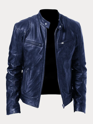 Casual Zipper Leather Biker Jacket