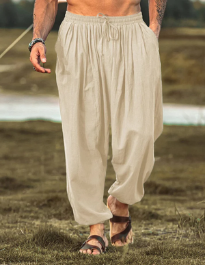 Loose Fit Linen Style Hippie Pants