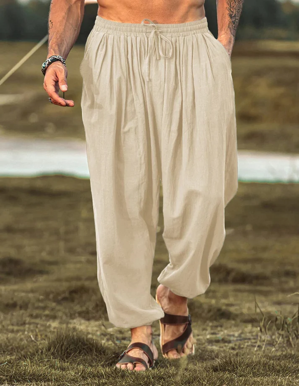 Loose Fit Linen Style Hippie Pants
