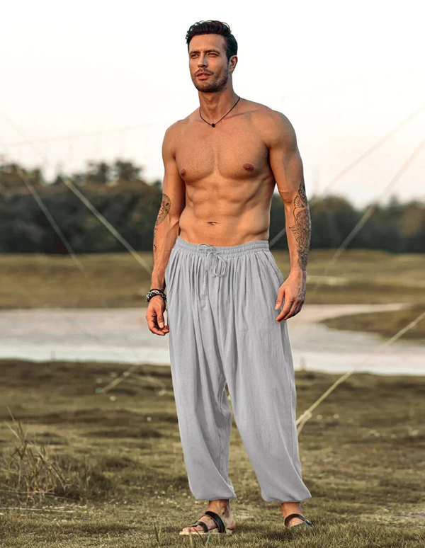 Loose Fit Linen Style Hippie Pants