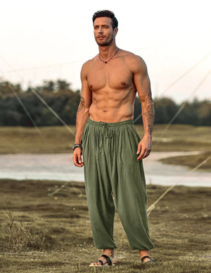 Loose Fit Linen Style Hippie Pants
