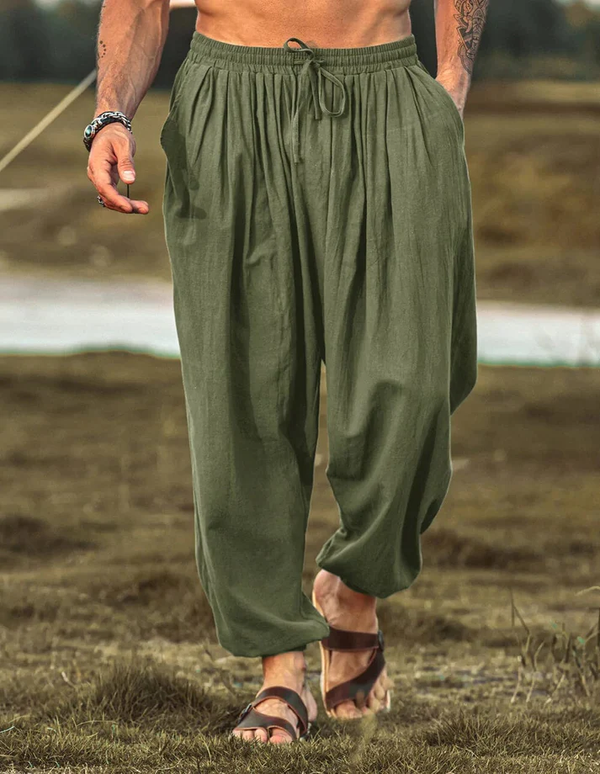 Loose Fit Linen Style Hippie Pants