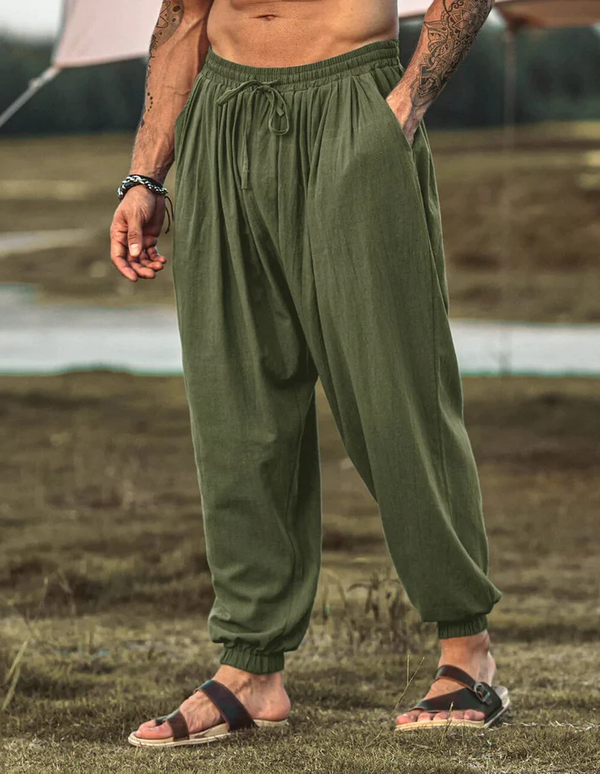Loose Fit Linen Style Hippie Pants