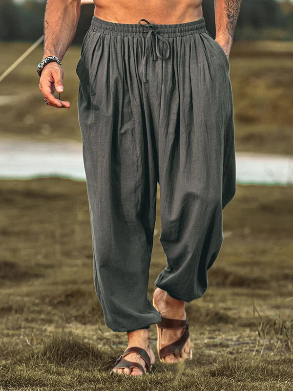 Loose Fit Linen Style Hippie Pants