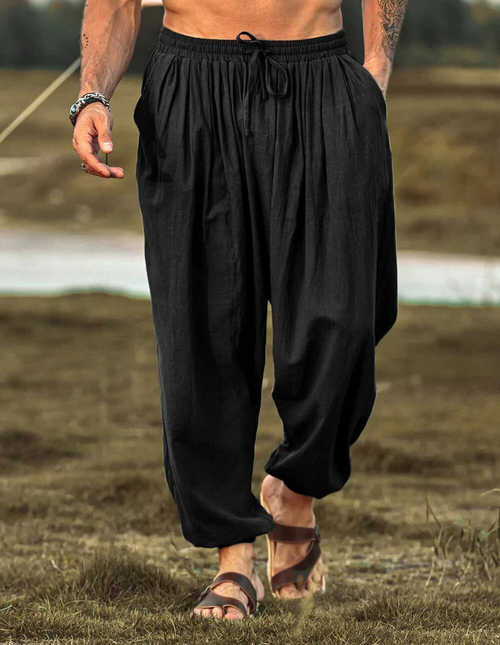 Loose Fit Linen Style Hippie Pants