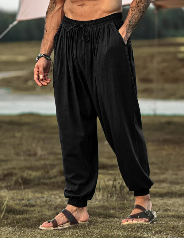 Loose Fit Linen Style Hippie Pants