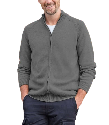 Men's Basic Cotton Zip Sweater