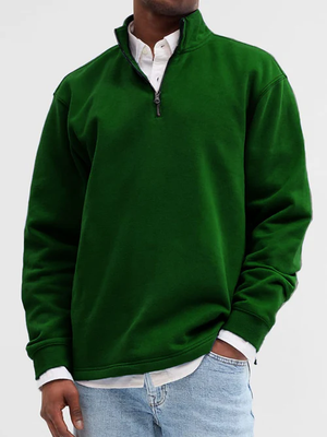 Men's Fashion Casual Zipper Padded Polo Sweatshirt