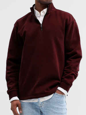 Men's Fashion Casual Zipper Padded Polo Sweatshirt