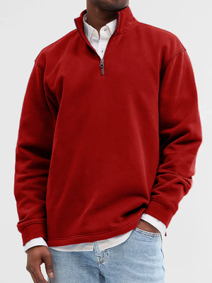 Men's Fashion Casual Zipper Padded Polo Sweatshirt