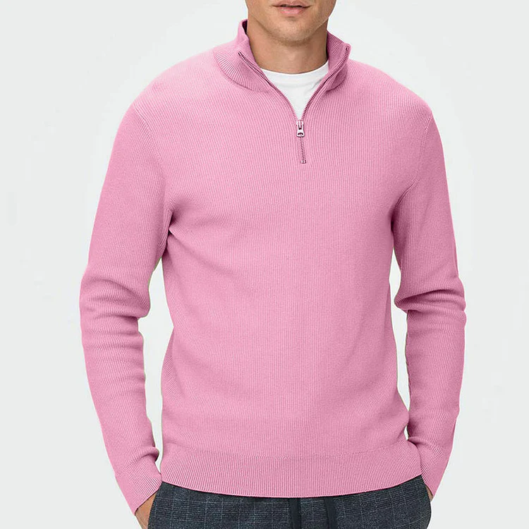 Men's Casual Long Sleeve Half Zip Sweater