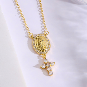 Micro-Pavé Zirconia Geometric Pendant Necklace