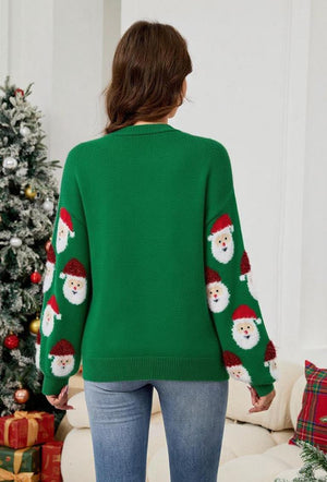 Santa Claus Jacquard Knit Cardigan Sweaters