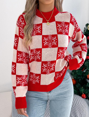 Christmas Snowflake Lantern Long-Sleeve Sweaters