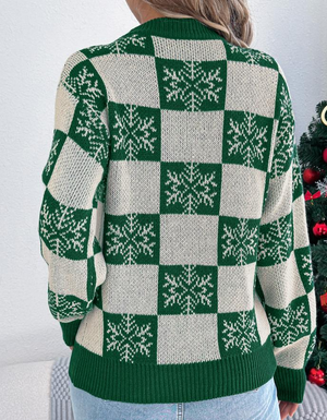 Christmas Snowflake Lantern Long-Sleeve Sweaters