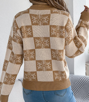 Christmas Snowflake Lantern Long-Sleeve Sweaters