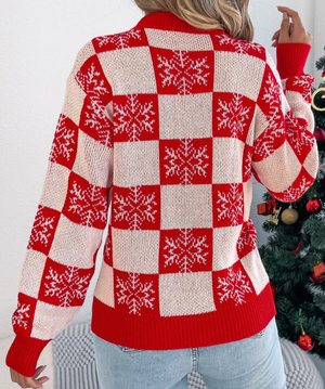 Christmas Snowflake Lantern Long-Sleeve Sweaters