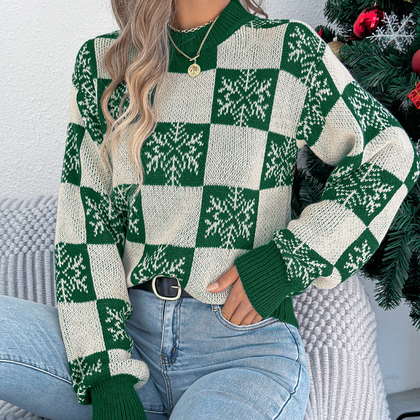 Christmas Snowflake Lantern Long-Sleeve Sweaters