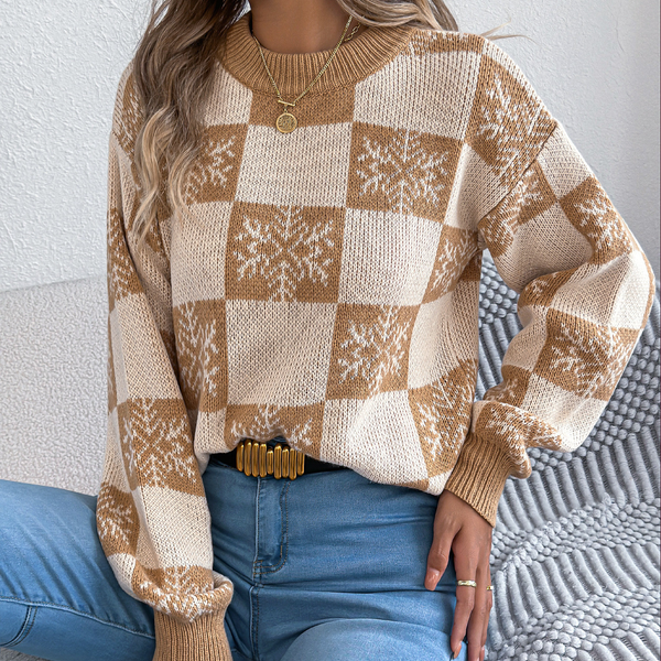 Christmas Snowflake Lantern Long-Sleeve Sweaters