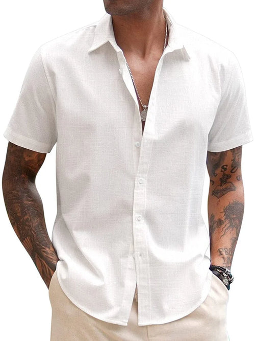 Casual Linen Blend Button Down Shirts