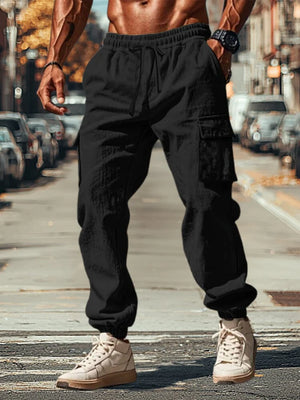 Casual 100% Cotton Cargo Jogger Pants