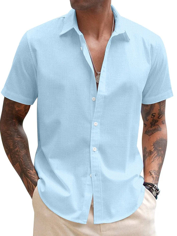 Casual Linen Blend Button Down Shirts