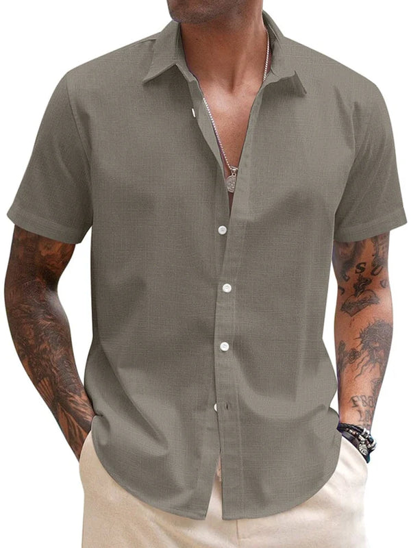 Casual Linen Blend Button Down Shirts