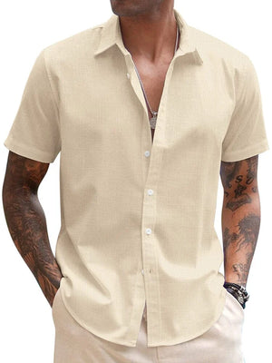Casual Linen Blend Button Down Shirts