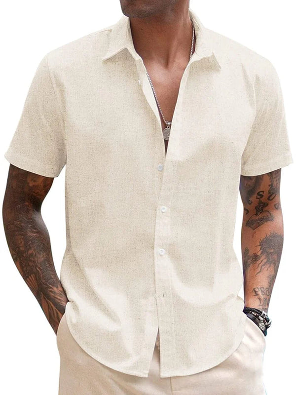 Casual Linen Blend Button Down Shirts