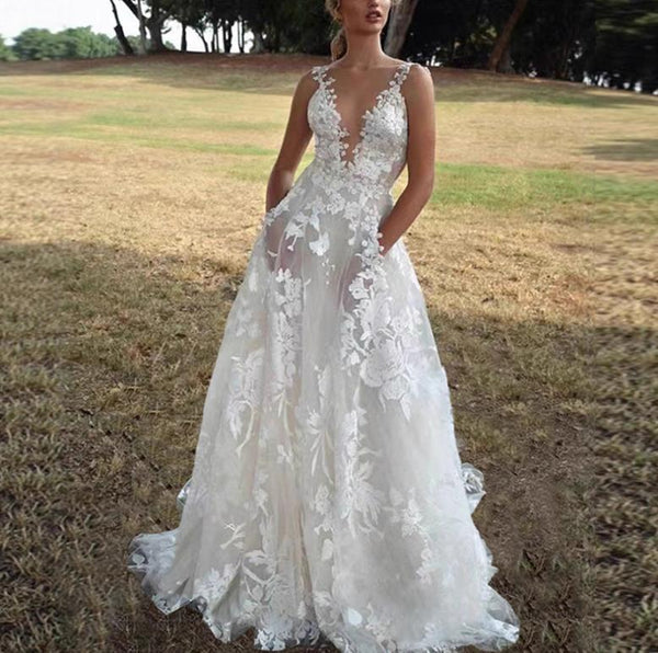 White Strapless Lace Puffball Dresses