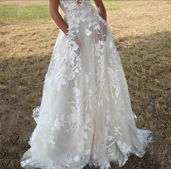 White Strapless Lace Puffball Dresses