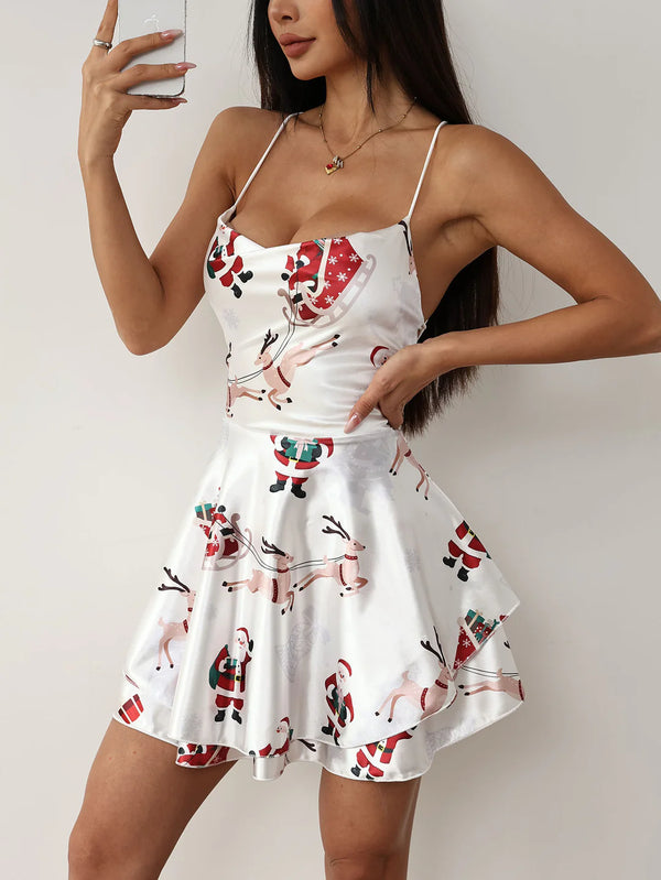 Christmas Low-Back Dress With Bows Dresses