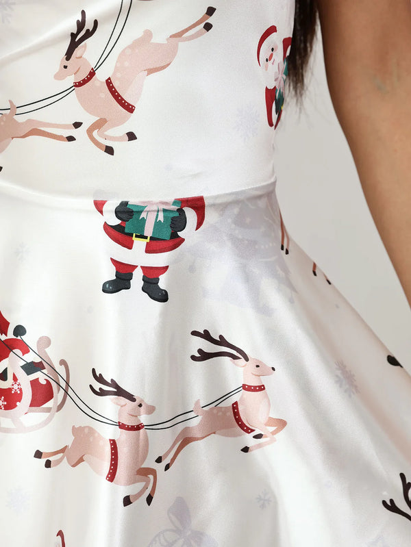 Christmas Low-Back Dress With Bows Dresses