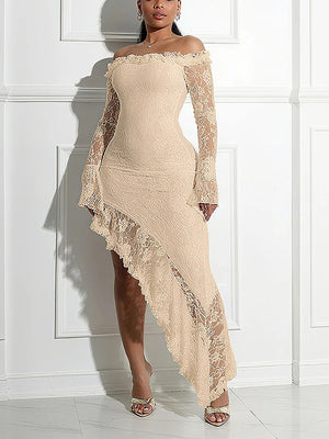 Lace Off Shoulder Maxi Dresses