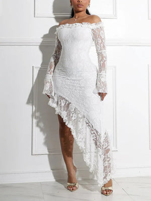 Lace Off Shoulder Maxi Dresses