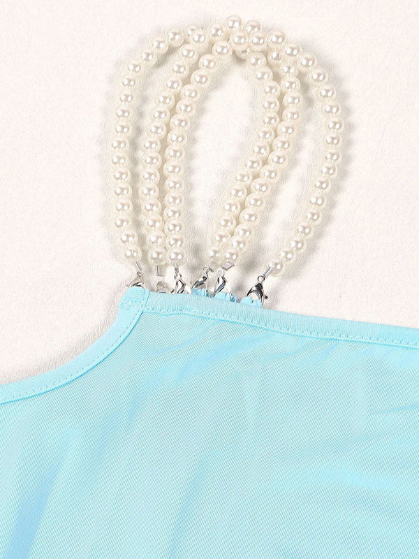 Pearl One-Shoulder Ruffle Dresses