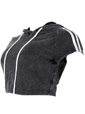 Washed Crop Hoodie Wide Pants Set