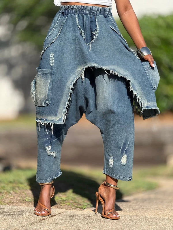 Harem Overlay Denim Jeans