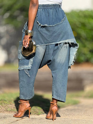 Harem Overlay Denim Jeans