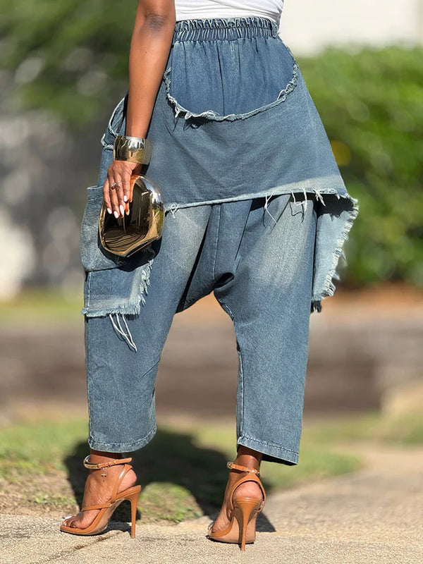 Harem Overlay Denim Jeans