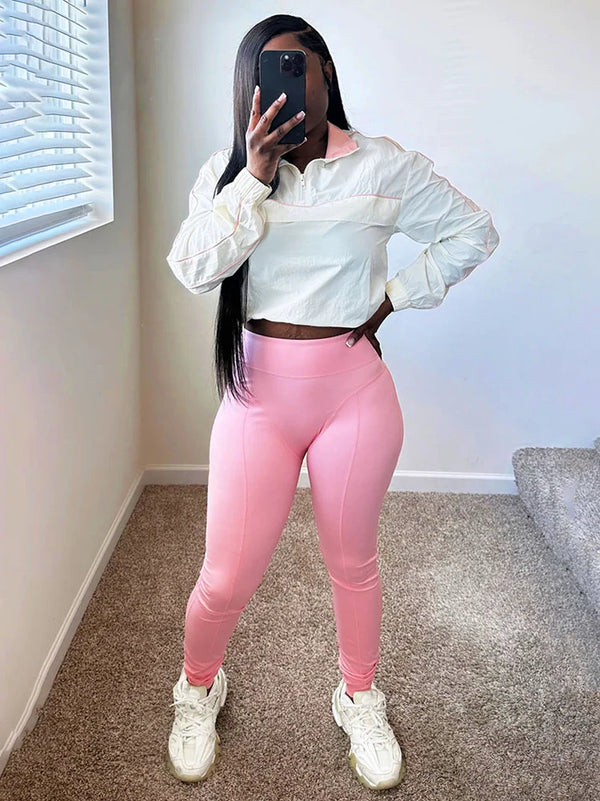 Athletic Jacket Leggings Track Set