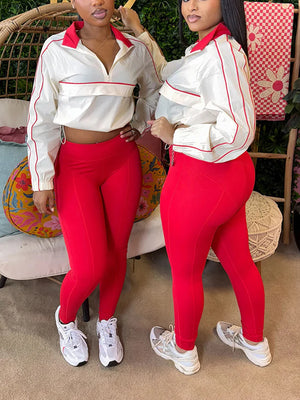 Athletic Jacket Leggings Track Set