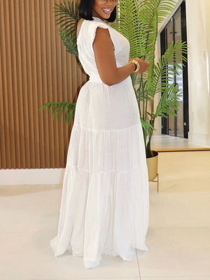 One-Shoulder Ruffle Tier Dresses