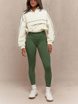 Athletic Jacket Leggings Track Set