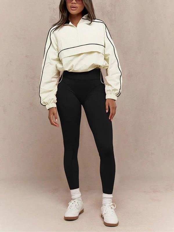Athletic Jacket Leggings Track Set