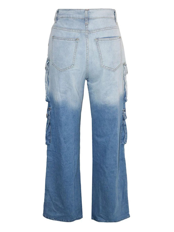 Gradient Wash Cargo Jeans
