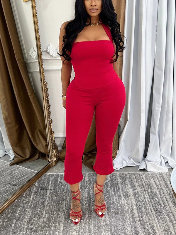 Halter Top Capri Set